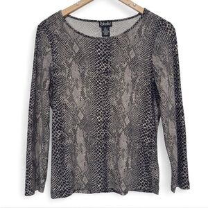 Neutral Snakeskin Top Animal Print, Stretchy Small, Y2K Streetwear, Gray Tan